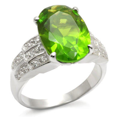 49514 High-Polished 925 Sterling Silver Ring with Synthetic in Peridot - Jewelry Store by Erik Rayo