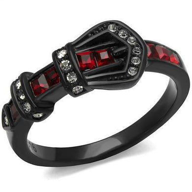 Belt Buckle Black Stainless Steel Red Ruby CZ Crystal Belt Women's Party Ring - Jewelry Store by Erik Rayo