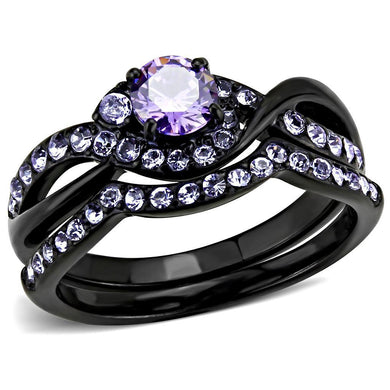 Black Womens Ring Anillo Para Mujer y Ninos Unisex Kids 316L Stainless Steel Ring with AAA Grade CZ in Amethyst - Jewelry Store by Erik Rayo