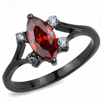 Black Womens Ring Anillo Para Mujer y Ninos Unisex Kids Stainless Steel Ring with AAA Grade CZ in Garnet - Jewelry Store by Erik Rayo