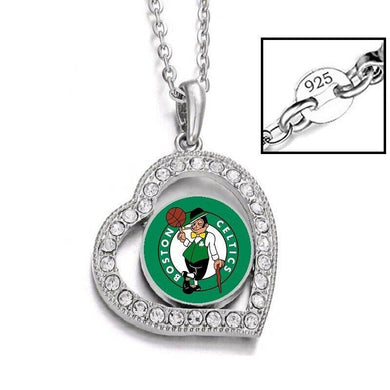 Boston Celtics Womens Silver Link Chain Necklace With Pendant D19 - Jewelry Store by Erik Rayo