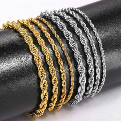 Bracelet for Men and Women Gold or Silver Rope Brazalete Hombre y Mujer - Jewelry Store by Erik Rayo