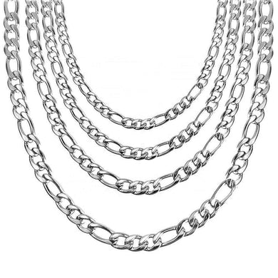 Silver Figaro Chain Necklace for Men and Women Stainless Steel - Jewelry Store by Erik Rayo