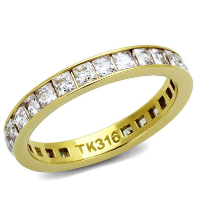 Gold Womens Ring Anillo Para Mujer y Ninos Unisex Kids 316L Stainless Steel Ring 316L Stainless Steel Ring with AAA Grade CZ in Clear Potenza - Jewelry Store by Erik Rayo