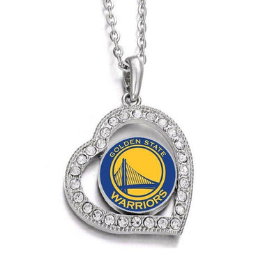 Golden State Warriors Womens Silver Link Chain Necklace With Pendant D19 - Jewelry Store by Erik Rayo
