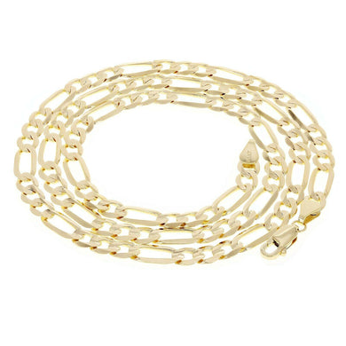 Italian 14k Yellow Gold Figaro Chain Necklace 22