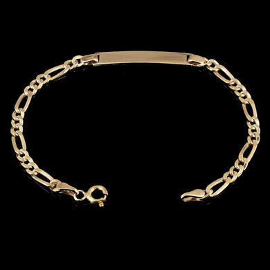 Kids Engravable 14k Gold Cuban Link Bracelet (Made in Italy) - Jewelry Store by Erik Rayo