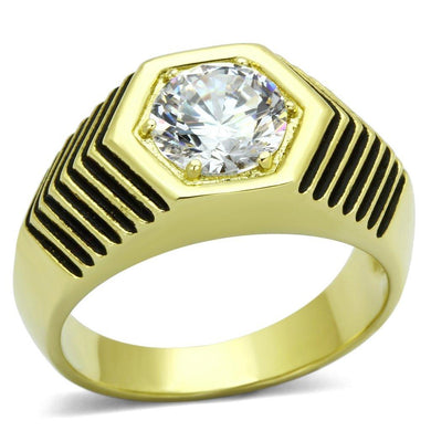 Mens Gold Rings Stainless Steel Hexagon Anillo de Compromiso Oro Para Hombre Acero Inoxidable - Jewelry Store by Erik Rayo