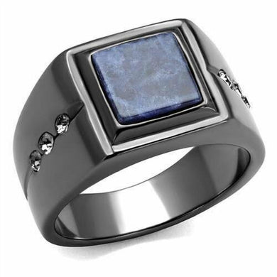 Mens Rings Square Blue Black Stainless Steel - Jewelry Store by Erik Rayo
