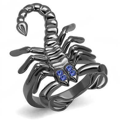 Mens Womens Scorpion Ring Anillo Para Hombre Mujer y Ninos Unisex 316L Stainless Steel Ring with Top Grade Crystal in Sapphire Aamanda - Jewelry Store by Erik Rayo