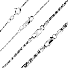 Load image into Gallery viewer, Necklaces for Men Women Kids Real Solid 925 Sterling Silver Chain Plata Diamond Cut Rope - Jewelry Store by Erik Rayo
