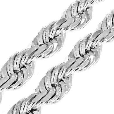 Necklaces for Men Women Kids Real Solid 925 Sterling Silver Chain Plata Diamond Cut Rope - Jewelry Store by Erik Rayo