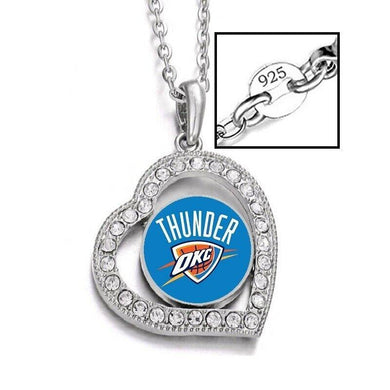 Oklahoma City Thunder Womens Silver Link Chain Necklace With Pendant D19 - Jewelry Store by Erik Rayo