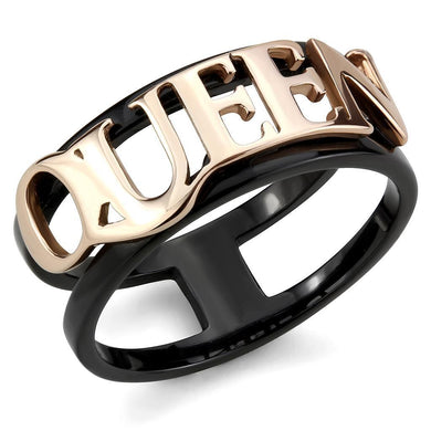 Rose Gold Black Womens Ring Queen Anillo Para Mujer y Ninos Unisex Kids 316L Stainless Steel Ring Colmar - Jewelry Store by Erik Rayo