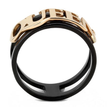 Load image into Gallery viewer, Rose Gold Black Womens Ring Queen Anillo Para Mujer y Ninos Unisex Kids Stainless Steel Ring Colmar - Jewelry Store by Erik Rayo
