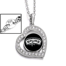 Load image into Gallery viewer, San Antonio Spurs Warriors Womens Silver Link Chain Necklace With Pendant D19 - Jewelry Store by Erik Rayo
