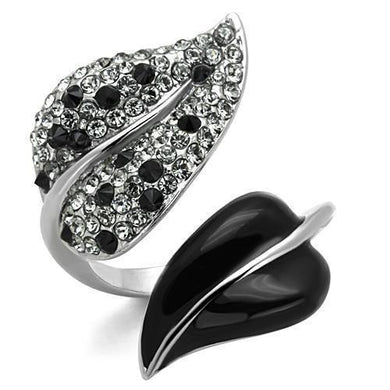 Silver Black Leafs Womens Ring Anillo Para Mujer y Ninos Unisex Kids 316L Stainless Steel Ring - Jewelry Store by Erik Rayo