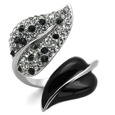 Silver Black Leafs Womens Ring Anillo Para Mujer y Ninos Unisex Kids Stainless Steel Ring - Jewelry Store by Erik Rayo