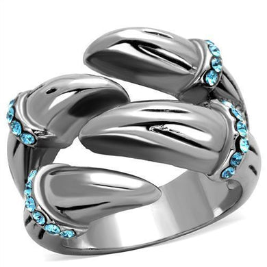 Silver Womens Ring Anillo Para Mujer y Ninos Unisex Kids 316L Stainless Steel Ring with Top Grade Crystal in Sapphire Jesi - Jewelry Store by Erik Rayo