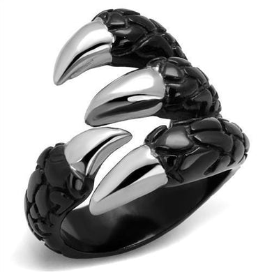 TK2510 - Two-Tone IP Black (Ion Plating) Stainless Steel Ring with No Stone - Jewelry Store by Erik Rayo