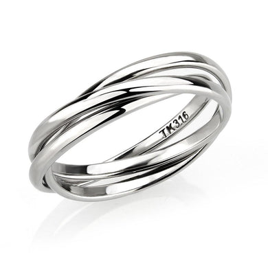 TK3743 - High polished Stainless Steel Interlocking Ring - Jewelry Store by Erik Rayo