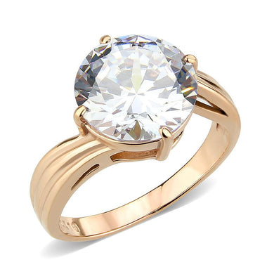 TK3785 - IP Rose Gold(Ion Plating) Stainless Steel Ring with AAA Grade CZ in Clear - Jewelry Store by Erik Rayo