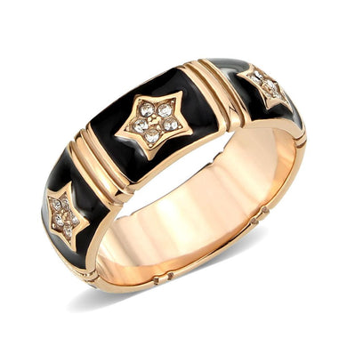 TK3826 - IP Rose Gold(Ion Plating) Stainless Steel Ring with Top Grade Crystal in Clear - Jewelry Store by Erik Rayo