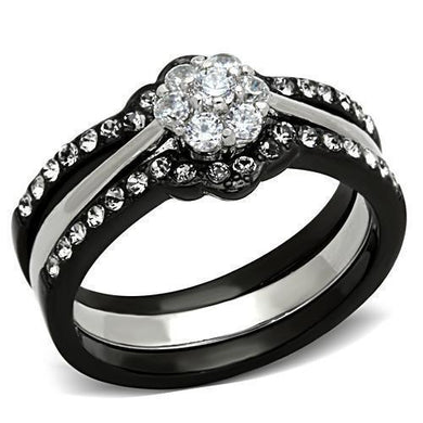 Wedding Rings for Women Engagement Cubic Zirconia Promise Ring Set for Her in Black Tone Frascati - Jewelry Store by Erik Rayo
