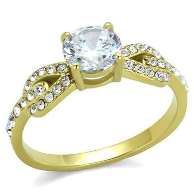 Wedding Rings for Women Engagement Cubic Zirconia Promise Ring Set for Her in Gold Tone 316L Stainless Steel Ring Venosa - Jewelry Store by Erik Rayo