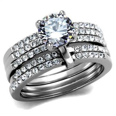 Wedding Rings for Women Engagement Cubic Zirconia Promise Ring Set for Her in Silver Tone Munich - Jewelry Store by Erik Rayo