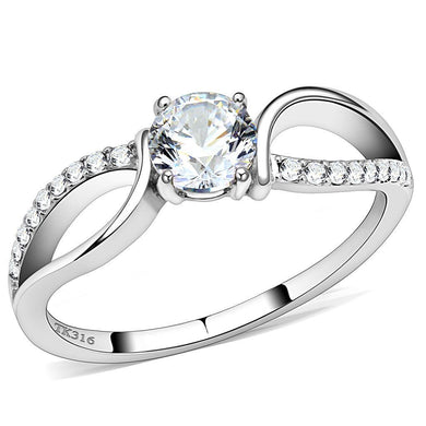 Women's Ring Wedding Round Cut Stainless Steel Ring with AAA Grade CZ in Clear - Jewelry Store by Erik Rayo