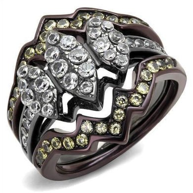 Womens Black Brown SIlver Ring Anillo Para Mujer y Ninos Kids 316L Stainless Steel Ring with AAA Grade CZ in Clear Bolzano - Jewelry Store by Erik Rayo