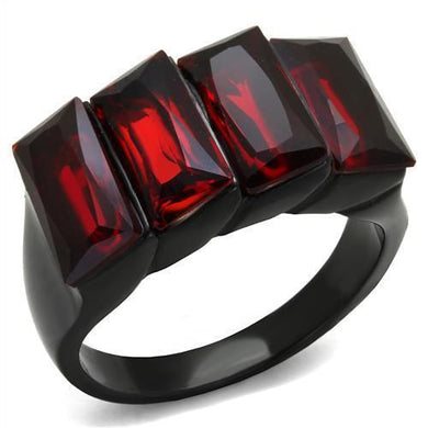 Womens Black Ring Anillo Para Mujer y Ninos Kids 316L Stainless Steel Ring with Glass in Siam Cortona - Jewelry Store by Erik Rayo
