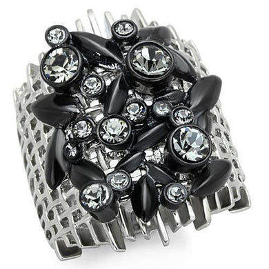 Womens Black Ring Anillo Para Mujer y Ninos Kids 316L Stainless Steel Ring with Top Grade Crystal in Black Diamond Aosta - Jewelry Store by Erik Rayo