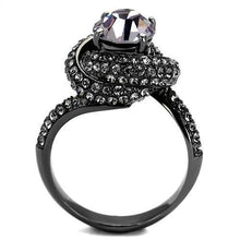 Load image into Gallery viewer, Womens Black Ring Anillo Para Mujer y Ninos Kids 316L Stainless Steel Ring with Top Grade Crystal in Light Amethyst Arake - Jewelry Store by Erik Rayo
