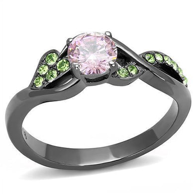 Womens Black Ring Rose Pink Anillo Para Mujer y Ninos Girls 316L Stainless Steel Ring with AAA Grade CZ in Rose Remi - Jewelry Store by Erik Rayo
