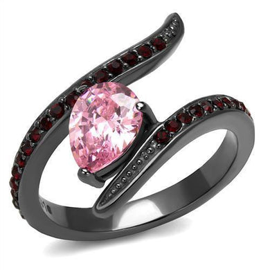 Womens Black Ring Rose Pink Anillo Para Mujer y Ninos Kids 316L Stainless Steel Ring with AAA Grade CZ in Rose Adriel - Jewelry Store by Erik Rayo