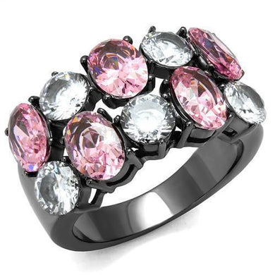 Womens Black Ring Rose Pink Anillo Para Mujer y Ninos Kids 316L Stainless Steel Ring with AAA Grade CZ in Rose Zaira - Jewelry Store by Erik Rayo