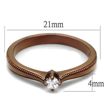 Load image into Gallery viewer, Womens Coffee Brown Ring Anillo Cafe Para Mujer Stainless Steel with AAA Grade CZ in Clear Campania - Jewelry Store by Erik Rayo
