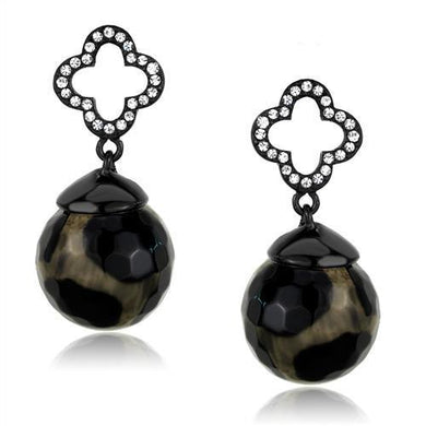 Womens Earrings Black Stainless Steel with Synthetic Onyx in Multi Color - Jewelry Store by Erik Rayo