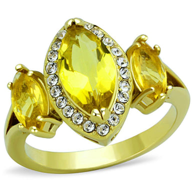 Womens Gold Ring Stainless Steel Anillo Color Oro Para Mujer Ninas Acero Inoxidable Topaz Bathsheba - Jewelry Store by Erik Rayo