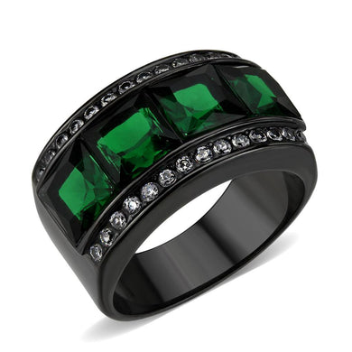 Womens Light Black Ring Anillo Para Mujer y Ninos Girls Stainless Steel Ring in Emerald Clara - Jewelry Store by Erik Rayo