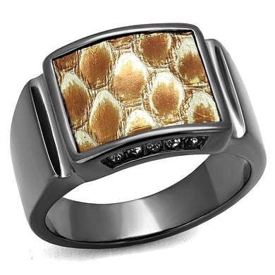 Womens Light Black Ring Anillo Para Mujer y Ninos Kids 316L Stainless Steel Ring with Leather in Brown Kenya - Jewelry Store by Erik Rayo