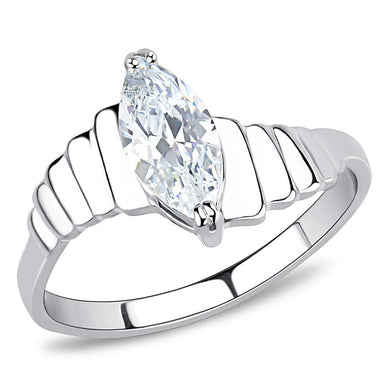 Womens Ring Clear Marquise Stainless Steel Ring with AAA Grade CZ in Clear - Jewelry Store by Erik Rayo
