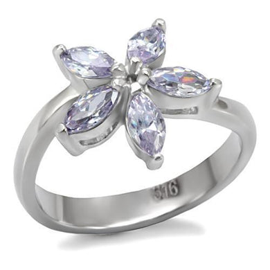Womens Ring Light Amethyst Stainless Steel Ring with AAA Grade CZ - Jewelry Store by Erik Rayo