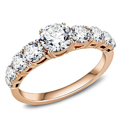 Womens Ring Rose Gold Stainless Steel Ring with AAA Grade CZ in Clear - Jewelry Store by Erik Rayo