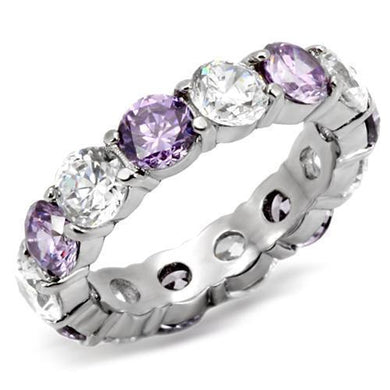 Womens Rings High polished (no plating) 316L Stainless Steel Ring with AAA Grade CZ in Amethyst TK109 - Jewelry Store by Erik Rayo
