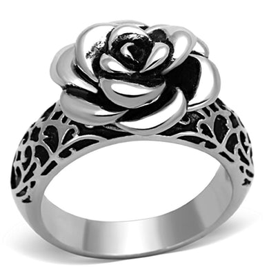 Womens Rings High polished (no plating) 316L Stainless Steel Ring with Epoxy in Jet TK1217 - Jewelry Store by Erik Rayo