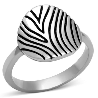 Womens Rings High polished (no plating) Stainless Steel Ring with Epoxy in Jet TK1078 - Jewelry Store by Erik Rayo