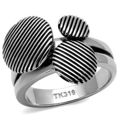 Womens Rings High polished (no plating) Stainless Steel Ring with Epoxy in Jet TK2973 - Jewelry Store by Erik Rayo